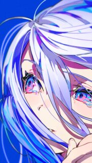 Stunning Anime Girl with Mesmerizing Colorful Eyes Digital Art Wallpaper