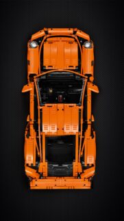 Stunning Top View Orange Porsche 911 GT3 RS Lego Technic Wallpaper
