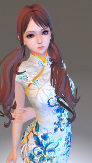 Beautiful Anime Girl in Traditional Chinese Cheongsam Dress 4K Wallpaper