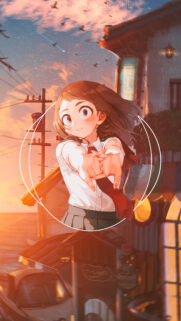 Ochaco Uraraka My Hero Academia Aesthetic Sunset Mobile Wallpaper