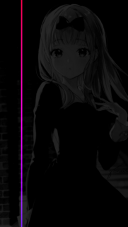 Chika Fujiwara Dark Aesthetic Anime Girl Phone Wallpaper with Neon Pink Line