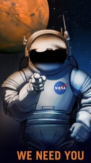 NASA Astronaut We Need You Recruitment Style Mobile Wallpaper HD