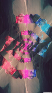 Abstract Glitch Art Neon Pink and Blue Digital Wallpaper for Mobile