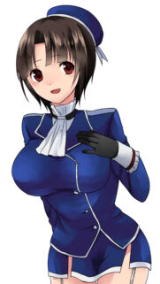 Anime Girl in Blue Uniform High Resolution Wallpaper for Mobile