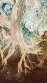 Stunning Aerial View of Earth River Delta Abstract Landscape Wallpaper