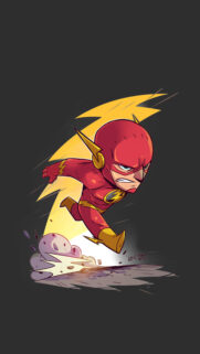 Chibi The Flash Running Fast Superhero Mobile Wallpaper