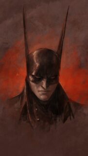 Dark Moody Batman Oil Painting Portrait Wallpaper for Mobile