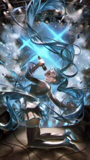 Hatsune Miku Concert Performance Live Stage High Resolution Mobile Wallpaper