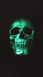 Metallic Emerald Green Skull Aesthetic High Quality Mobile Wallpaper