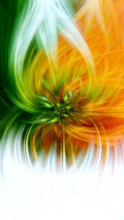 Vibrant Abstract Green and Orange Swirls High Resolution Mobile Wallpaper