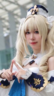 Beautiful Barbara Cosplay Portrait from Genshin Impact Mobile Wallpaper