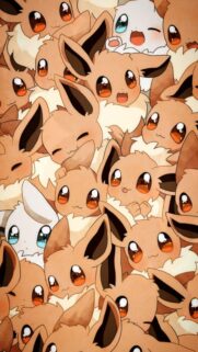 Cute Eevee Pattern Wallpaper for Mobile – Adorable Anime Pokemon Background