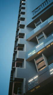 Futuristic Brutalist Skyscraper Architecture Mobile Wallpaper