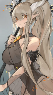 Beautiful Anime Elf Girl with Long Blonde Hair Digital Art Wallpaper