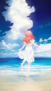 Anime Girl Walking on Tropical Beach Summer Wallpaper HD Mobile