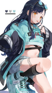 Cute Anime Girl in Streetwear Aesthetic Wallpaper for Mobile