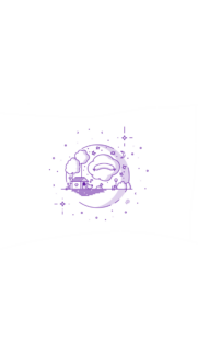 Cute Minimalist Purple Dog House Line Art Illustration Wallpaper