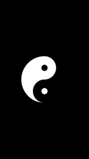 Minimalist Yin Yang Symbol Black and White Phone Wallpaper