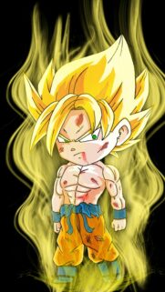 Chibi Super Saiyan Goku Aura Wallpaper for Mobile