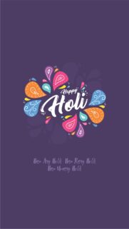Vibrant Happy Holi Festival Greeting Illustration Wallpaper for Mobile