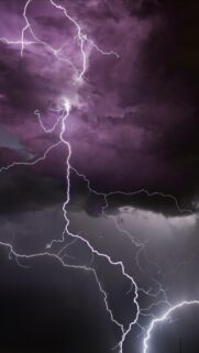 Stunning Purple Lightning Strike Storm Mobile Wallpaper