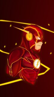 Minimalist The Flash Superhero Digital Art Mobile Wallpaper