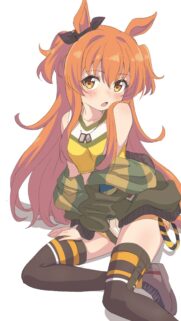 Cute Anime Girl with Orange Hair and Animal Ears Wallpaper High Quality