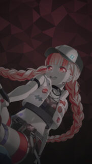Anime Girl with Red Braids and Streetwear Fashion Mobile Wallpaper
