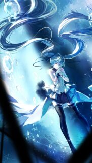 Hatsune Miku Underwater Anime Wallpaper – Ethereal Blue Ocean Aesthetic