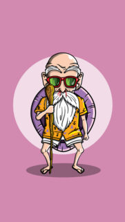 Master Roshi Dragon Ball Anime Minimalist Mobile Wallpaper