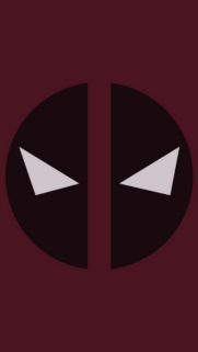 Minimalist Deadpool Logo Dark Maroon Aesthetic Mobile Wallpaper