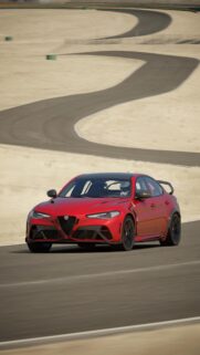 Red Alfa Romeo Giulia GTAm Sports Car Racing Wallpaper for Mobile