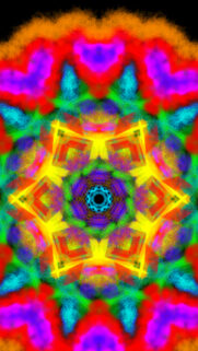 Vibrant Neon Kaleidoscope Fractal Art Wallpaper for Mobile