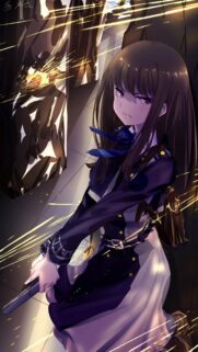 Anime Girl Fighter with Weapon Action Wallpaper High Resolution