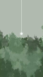Minimalist Forest Silhouette with Glowing Moon Mobile Wallpaper