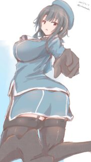 Beautiful Anime Girl in Blue Uniform Digital Illustration Wallpaper for Mobile