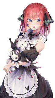 Nino Nakano Anime Wallpaper with Kuromi Plushie High Definition Art