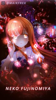 Neko Fujinomiya Glowing Anime Girl Portrait High Resolution Mobile Wallpaper