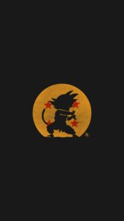 Minimalist Goku Silhouette Dragon Ball Four Star Sphere Mobile Wallpaper