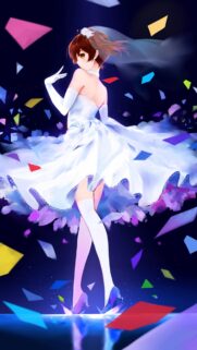 Stunning Anime Girl in White Wedding Dress Wallpaper for Mobile