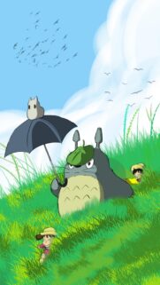 My Neighbor Totoro Summer Meadow Adventure High Quality Phone Wallpaper