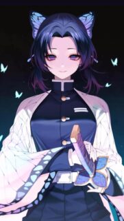 Shinobu Kocho Demon Slayer Aesthetic Anime Wallpaper for Mobile