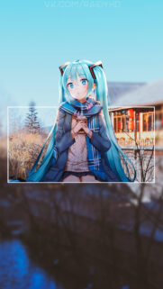 Hatsune Miku Winter Aesthetic Anime Girl Wallpaper for Mobile