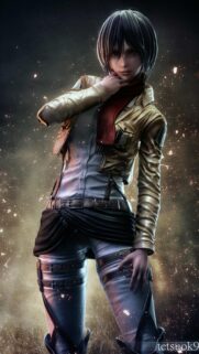 Mikasa Ackerman 3D Realistic Fan Art Anime Wallpaper for Mobile