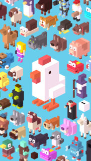 Cute Voxel Animal Pattern Mobile Wallpaper with Isometric 3D Characters