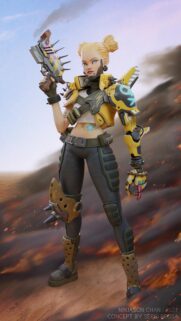 Cyberpunk Warrior Girl with Spiked Weapon Wallpaper 4K
