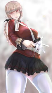 Stunning Anime Girl in Military Uniform Wallpaper High Resolution