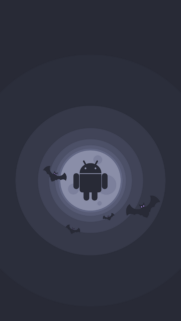 Spooky Android Bat Night Minimalist Phone Wallpaper