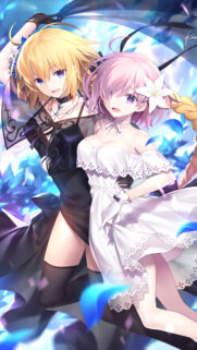 Fate Grand Order Jeanne d’Arc and Mash Kyrielight Elegant Dress Wallpaper
