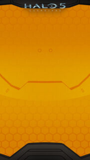 Halo 5 Guardians Spartan Helmet Minimalist Orange Mobile Wallpaper